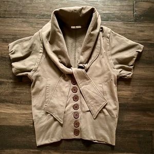MIKE & CHRIS Rare Button Tie Sweatshirt  Sz M